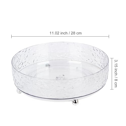 Dezzer 360° Rotating Makeup Organizer, 11" Clear Perfume Organizer Turntable Lazy Susan for Vanity, Pantry, Bathroom Counter, Cabinet, Spinning Cosmetic Storage Holder for Skincare, Perfume, Lotions