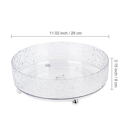 Dezzer 360° Rotating Makeup Organizer, 11" Clear Perfume Organizer Turntable Lazy Susan for Vanity, Pantry, Bathroom Counter, Cabinet, Spinning Cosmetic Storage Holder for Skincare, Perfume, Lotions