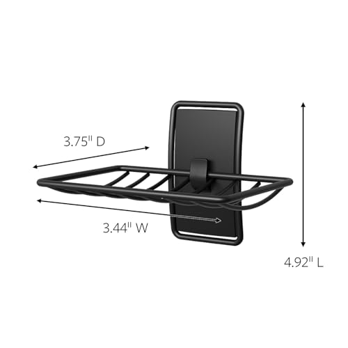 Command Soap Dish, Matte Black, 1 Holder, 2 Strips | For Bathroom Organization, Water Resistant, Damage-Free Hanging with Adhesive Strip, No Tools