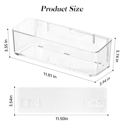 2 Pcs Clear Shower Shelf, Large Bathroom Wall Mounted Shower Caddy | No Drill Self Adhesive Bathroom Organizer with Self Adhesive Tape