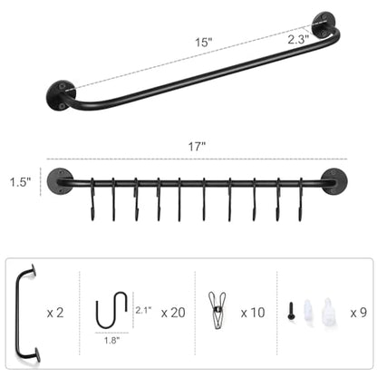 Mkono Hat Organizer Hat Rack for Wall Storage Holder with 20 Hooks Set of 2 | Hanging for 20 Caps, Adjustable Hooks, Space-Saving, Holds Baseball Scarves Belts Bags, Closet Door Bedroom Entryroom Laundry