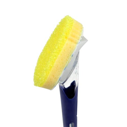 Dish Wand Scrubbing Brush with Handle, Soap Dispen... (Blue | Synthetic)