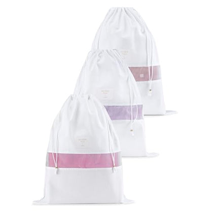 Luxury Organic Cotton Dust Bags for Handbags Large 3 Pack | 23" Purse Storage, Protects From Dust & Light, Drawstring Closure, Shoe Dust Bags, Bag Cover, Certified Carbon Neutral