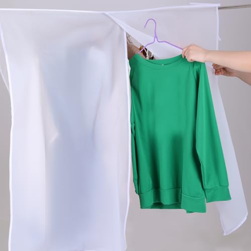 4 Pcs Clothing Rack Covers Dustproof Hanging Garment Bag Organizer Clothes Shoulder Rack Cover Closet Cover for Open Closet Garment Rack