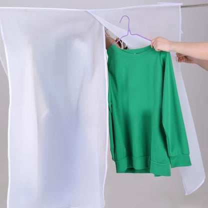 4 Pcs Clothing Rack Covers Dustproof Hanging Garment Bag Organizer Clothes Shoulder Rack Cover Closet Cover for Open Closet Garment Rack