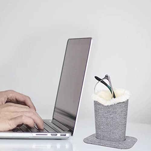 Baitaihem Pack of 2 Plush Lined Eyeglasses Holder Stand Protective Glasses Case For Desks Or Nightstands