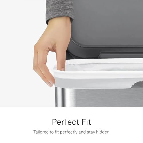 simplehuman Code K 200 Count Custom Fit Liners, Drawstring Kitchen Trash Bags, One-by-One Mess-Free Dispense, Extra Thick & Double Seamed, 50% PCR Plastic, 30-45 Liter / 8-12 Gallon, White