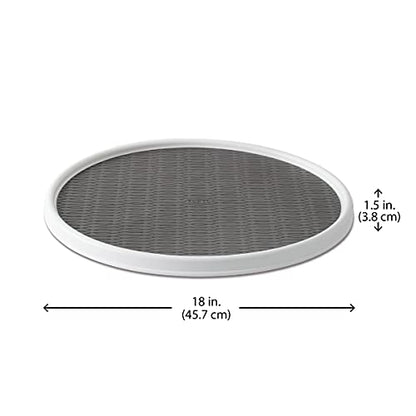 Copco 18 Inch Lazy Susan Turntable Organizer - Nonslip Rotating Cabinet Organizer for Kitchen Pantry, Under Sink, Countertop Storage, Rimmed Edge, Wipe Clean
