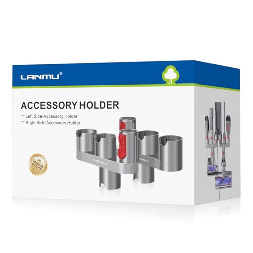 LANMU Accessory Holder Compatible with Dyson V15 V11 V10 V8 V7 Outsize Gen5 Cordless Stick Vacuum Cleaner, Drill Free Docking Station Attachments Organizer, Fit Accessories and Parts Storage