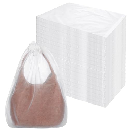 Qianyu 100 PCS Dust Bags for Purses, Handbag Storage Bags Purse Protector with Drawstring Breathable Non-woven Bag Covers Disposable Closet Organizer for Shoe Clothes Travel Home