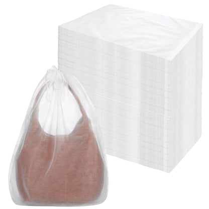 Qianyu 100 PCS Dust Bags for Purses, Handbag Storage Bags Purse Protector with Drawstring Breathable Non-woven Bag Covers Disposable Closet Organizer for Shoe Clothes Travel Home