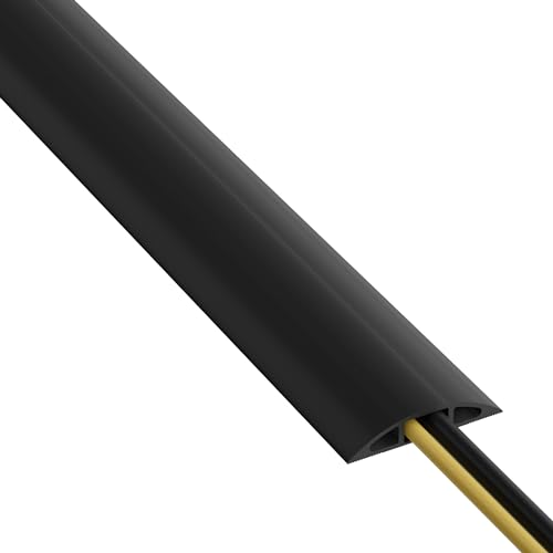 6ft Floor Cord Cover, Cable Protector, Hide Extens... (Black)