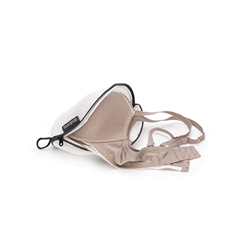 Brabantia Mesh Zip Up Laundry Bra Bag (White) for Washing Machine Delicates, Organizer Travel Bags