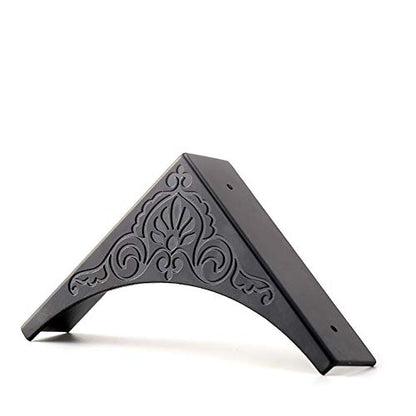 Metal Corner Protector, 4 Pcs Antique Edge Safety Guard Cabinet Furniture Corner Bumpers,Table Corner Protectors,Cover Damaged Corners on Coffee Table (Black)