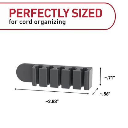 Command 5-Cord Clip Organizer, Black, 4 Clips, 8 Medium Strips | Cord Clip Organizer For Cable Mnagement, Keeps Electronic Cords Hidden, Good For Gaming Setups, Damage Free Cord Organizing
