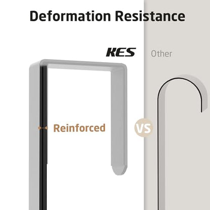 KES Over The Door Ironing Board Holder, Ironing Board Hanger Door Mount with Storage Shelf Y and T Shaped Fits for 1 3/8 Doors Matte Black, HIR501A-BK