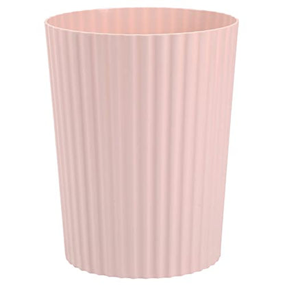 Small Trash Can Plastic Wastebasket Round Garbage Container Bin for Bathroom, Kitchen, Bedroom, Home Office, College Dorm, Pink | Sturdy Stylish Decor Round Garbage Container Bin for Kitchen, Bedroom, Home Office, College Dorm Essentials