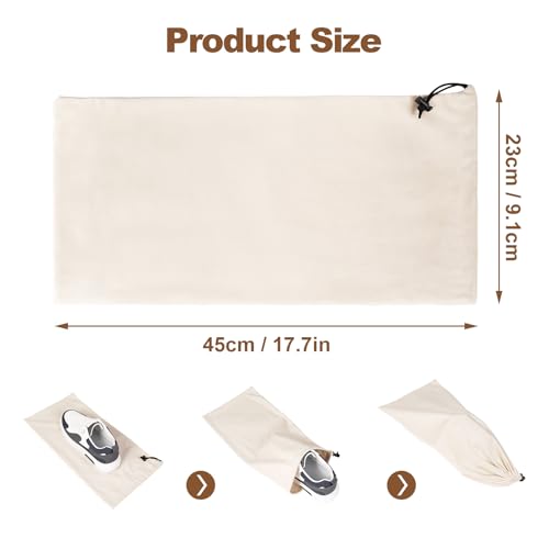 10 Pcs Single Shoe Bags for Travel, Dustproof Drawstring Travel Shoe Bag | 18"X9"shoe travel bag for Packing, Shoe Bag storage Sneaker Travel Bags, Washable Reusable dust bags for Handbags Shoes Toys