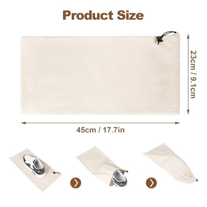 10 Pcs Single Shoe Bags for Travel, Dustproof Drawstring Travel Shoe Bag | 18"X9"shoe travel bag for Packing, Shoe Bag storage Sneaker Travel Bags, Washable Reusable dust bags for Handbags Shoes Toys