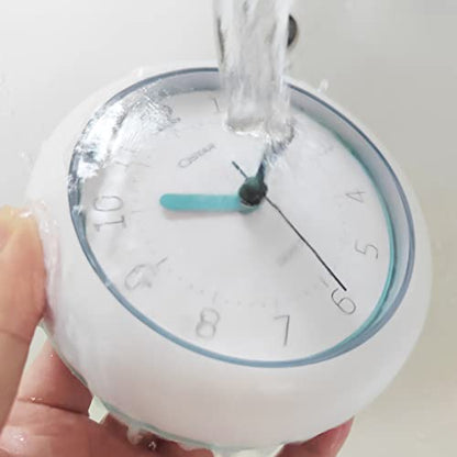 OSTAR Waterproof Bathroom Shower Clock, Analog Quartz Clock Hanging Stand Dual Purpose, One AA Battery Operated 4.72 inch Round Size