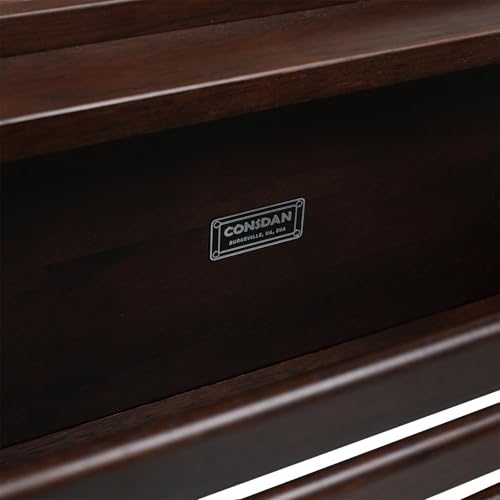 Wood Shoe Bench Rack, USA Grown Hickory, Entryway Bench with Shoe Storage, Mud Room Bathroom, Front Door, Outdoor/Indoor, Dark Walnut(Black)