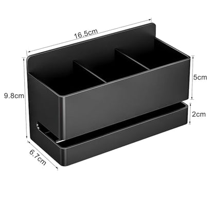 Electric Toothbrush Holder, Toothbrush Holders wall Mounted，3 Slot | Aluminum toothbrush holder, drill-free, 3-slot storage; suitable for use in bathrooms, kitchens, and studies.