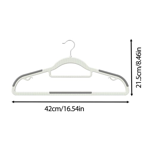 60 Pack Heavy Duty Plastic Hangers, Non Slip Clothes Hangers with Rubber Pads and 360° Hook - Thin Space Saving Hanger, Closet Organizer for Shirt, Pants, Suit, Skirt,Coat - Gray