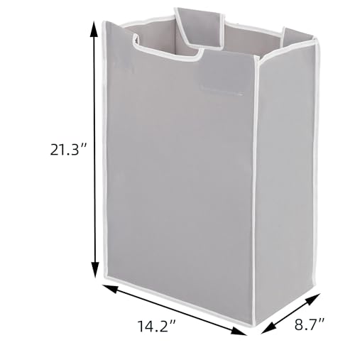 STORAGE MANIAC 2 Pack Laundry Sorter Replacement Bags, Gray | No Hangers Included, Oxford Fabric, Fits 2/3/4 Bag Laundry Sorters, Removable Design, 14.2" x 8.7" x 21.3", Holds 25 lbs Each