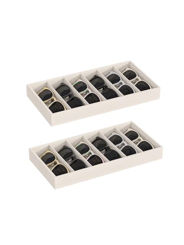 Sunglass Organizer Tray,Eyeglass Storage for Multiple Glasses,Jewelry and Sunglasses Drawer Organizer (Beige 2)