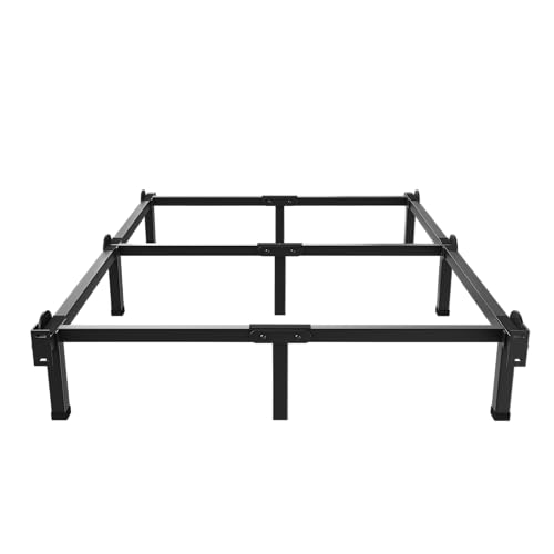 Superay Metal Bed Frame, 9-Leg Bed Base for Box Spring, Queen, 8 Inch | Basic Bed Base Heavy Duty, Headboard Attachable, Easy Assembly, Noise Free, Black