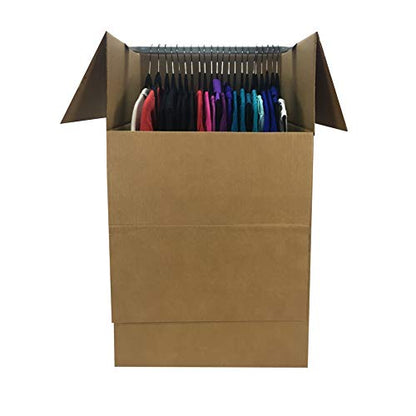 Space Saving Wardrobe Moving Boxes 20 x 20 x 34 Inches Moving Boxes, 1-Pack, Kraft/Corrugated (BOXMINIWAR01) | Kraft/Corrugated, BOXMINIWAR01