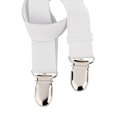 Bed Sheet Straps Nonslip Fitted Sheet Clips,Adjustable Elastic Bedding Holder Easy Install on Mattress Covers (White)
