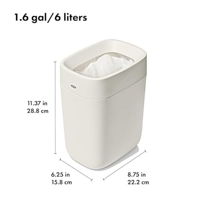 OXO Good Grips Trash Can, Bathroom Trash Can - White