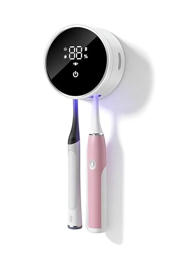 UV Toothbrush Sanitizer and Holder, WONICO Smart Tooth Brush Holders for Bathroom, Toothbrush Wall-Mounted Cleaner Organizer with Auto-Inductive Cover Fits Electric, Manual Toothbrushes for Home