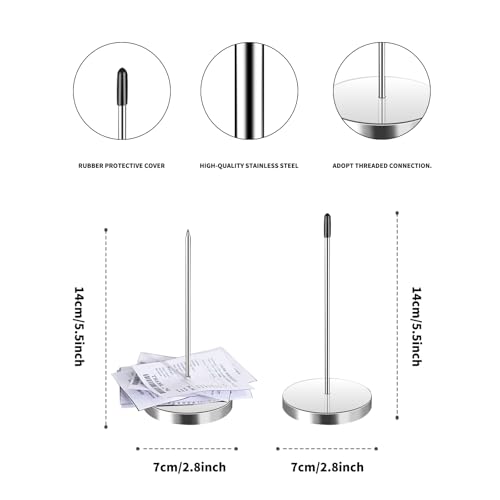 2 Pieces 24-inch Aluminum Sliding Restaurant menu Clip Rails with 2 Receipt Clip pins, Suitable for Restaurants, cafes, Kitchens, Offices, bar memo Organizers