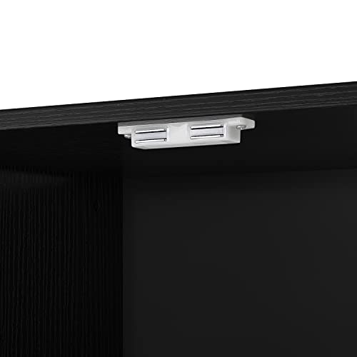 Panana Corner TV Stand - 47 Inch Media Console with 4 Doors and Shelves, Living Room Storage Entertainment Center for TVs up to 51 Inch (Black)