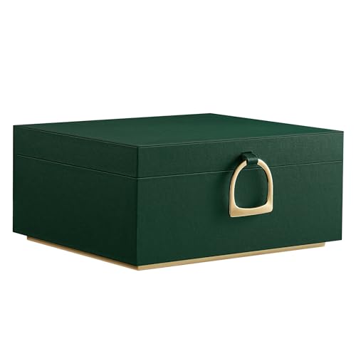 2-Layer Jewelry Box, Jewelry Organizer with Handle... (Forest Green)