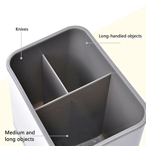 Utensil Holder Cutlery Drainer Sink Caddy, Chopsticks Holder, Grey | Spoon Chopsticks Fork Drain Rack Basket Storage Holder Organizer Compartment Box, Utensil Crock for Silverware Spoon Spatula