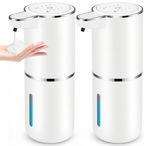 2 Pack Automatic Soap Dispensers,12.8oz/380ml USB... (2 Count | White | Plastic)