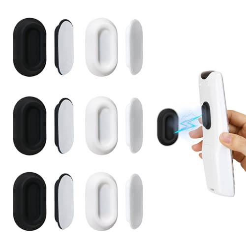 XYOFUN Magnetic Remote Control Holder Wall Mount - 6 Pcs White & Black | No Drill Self-Adhesive Organizer, For Air Conditioner & TV Remotes, Storage Caddy for Televisions Backside