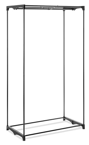 Whitmor Portable Clothes Closet - Freestanding Garment Organizer with Cover - 36 Inches Wide - Black