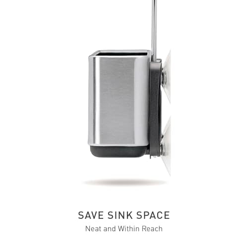 simplehuman Slim Sink Caddy Sponge Holder, Brushed Stainless Steel, Silver