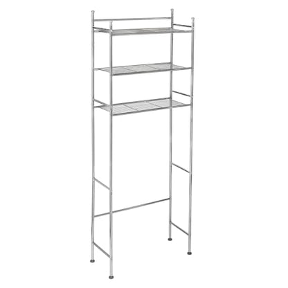 Honey-Can-Do 3-Tier Metal Bathroom Shelf Space Saver, Over The Toilet Storage Rack Organizer, Adjustable Chrome Wire Shelving Unit for Towels & Toiletries, 9.5 x 23 x 60 in