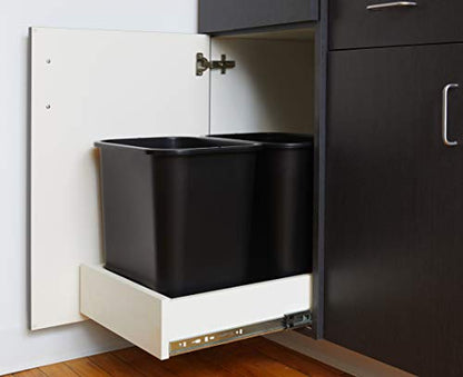 United Solutions 7 Gallon Trash Wastebasket, Black, Under Desk