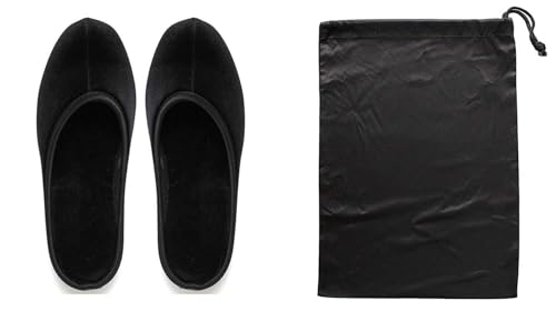 House slippers for women 1.5inch heel lift Slipper... (Black)