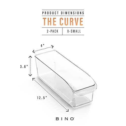 BINO | Plastic Storage Bins, Small | THE CURVE COLLECTION | Multi-Use Organizer Bins | Storage Containers Kitchen, Pantry and Home Organization | Fridge Organizers | Pantry Organization and Storage