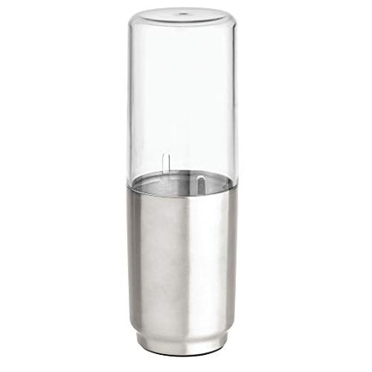 iDesign Austin Metal Covered Holder Stand, Holds Regular and Electric Toothbrushes in Master, Guest, Kid's, College Dorm Bathroom, Brushed | Holds Regular and Electric Toothbrushes for Bathroom or Vanity