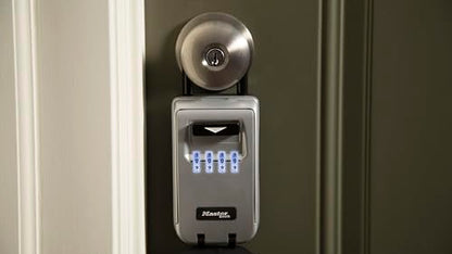 Master Lock Black Portable Key Lock Box with Light Up Dials, Set/Reset Combination for Tenants, Guests, Clients, Ideal for Realtors, Landlords or Property Managers, Holds 6 Keys, 5424EC