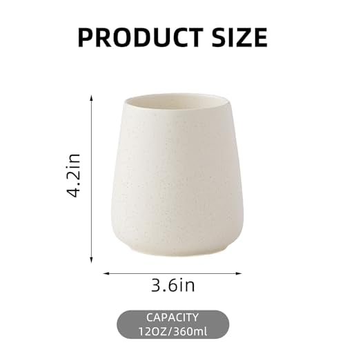 Beige Toothbrush Holder for Bathroom - Ceramic Tooth Brushing Holders, Toothbrush Cup, Toothpaste Organizer for Bathroom Countertop, Makeup Brush Holder, Pen Holder for Home Desktop Storage