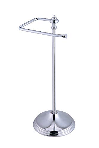 SunnyPoint Heavy Weight Classic Decorative Metal Fingertip Towel Holder Stand for Bathroom, Kitchen, Vanity and Countertops; Hanging Bar is 14.2" Height (Chrome, 15.6" x 5.6" x 5.6")